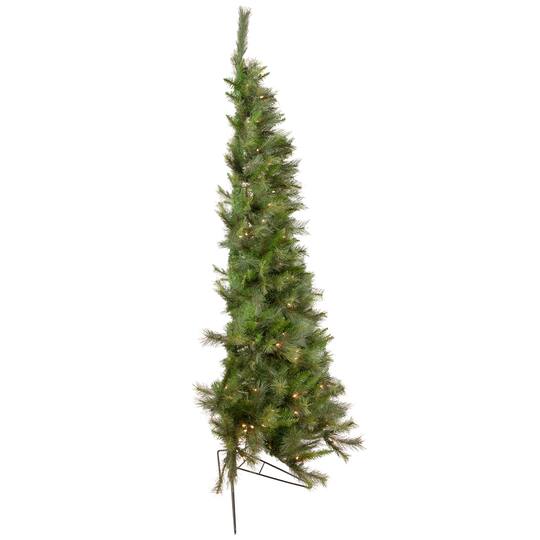 6.5ft. Pre-Lit Medium Canyon Pine Artificial Christmas Wall Tree, Clear Lights
